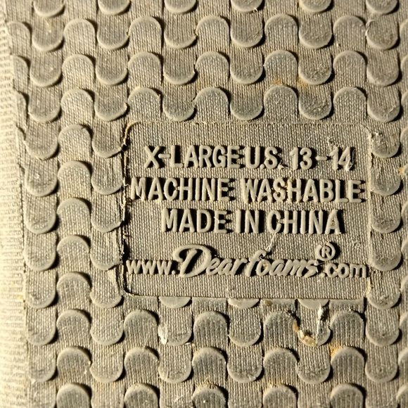 Dearfoam Mens Slippers Gray Fleece XL Size 13 14 - Picture 8 of 8